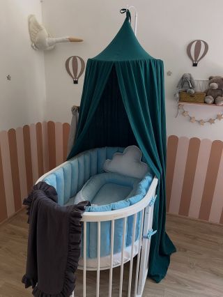 Petrolejový mušelínový baldachýn nad postýlku nebo do dětského koutku🙌🏼✨ušijeme v jakékoliv barvě🤍